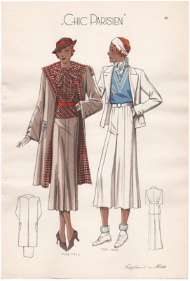 chic parisien fashion illustration 1934